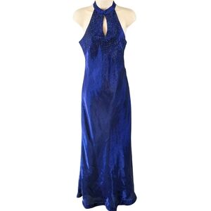 Stunning Sapphire Backless Evening Gown